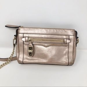Rebecca Minkoff Rose Gold Leather Chain Crossbody